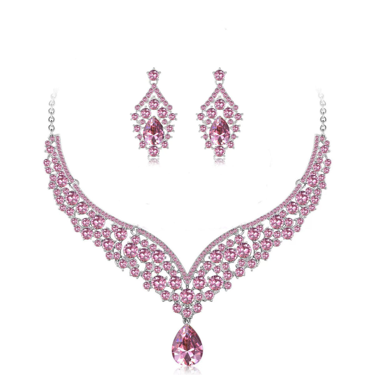 fashion jewelry sets -  creative new crystal necklace, earrings, and bracelet sets for brides, weddings, and banquets