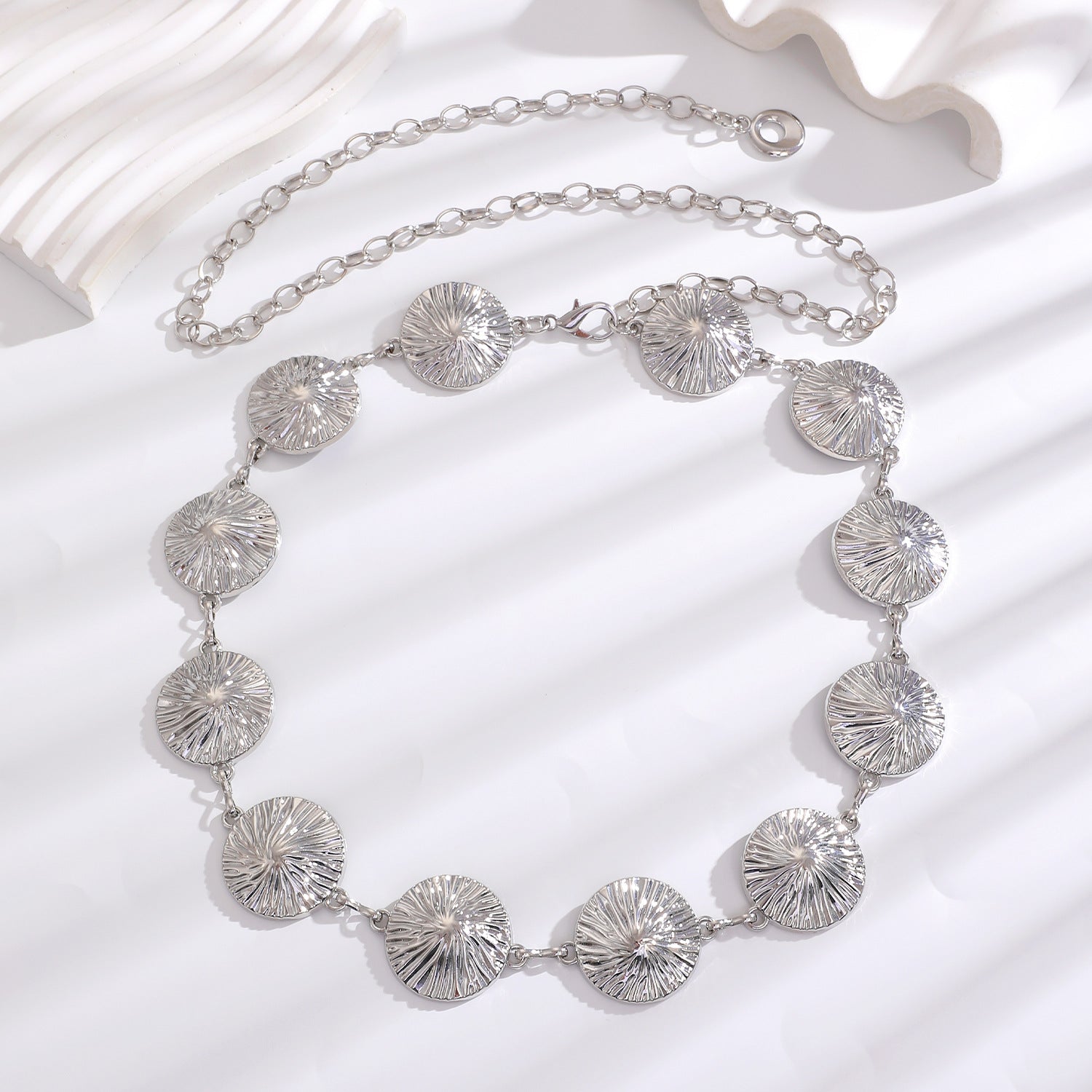 Waist chain women's decorative thin belt casualmatchingdress silver iron chain fashion skirt with tassels