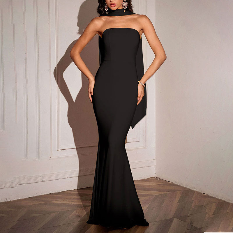 Fashion party dress - elegant, exquisite, with ribbons