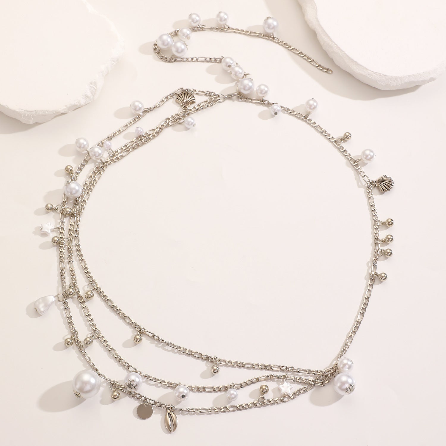 Waist chain women's decorative thin belt casualmatchingdress silver iron chain fashion skirt with tassels