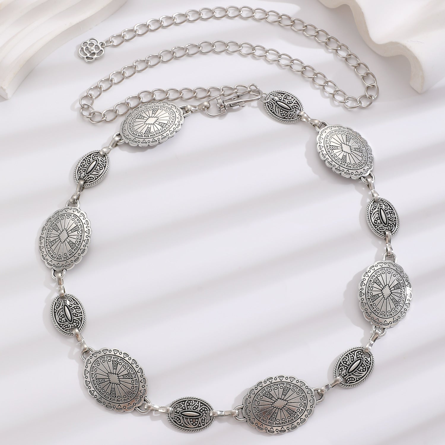 Waist chain women's decorative thin belt casualmatchingdress silver iron chain fashion skirt with tassels