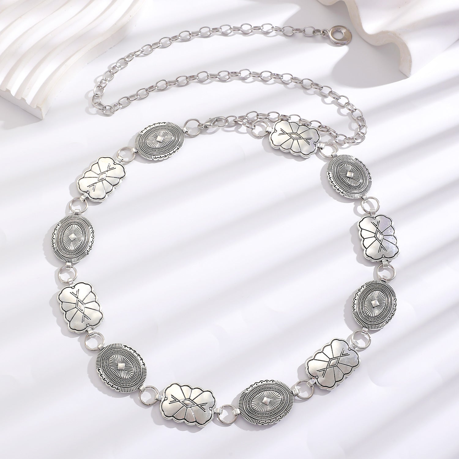 Waist chain women's decorative thin belt casualmatchingdress silver iron chain fashion skirt with tassels