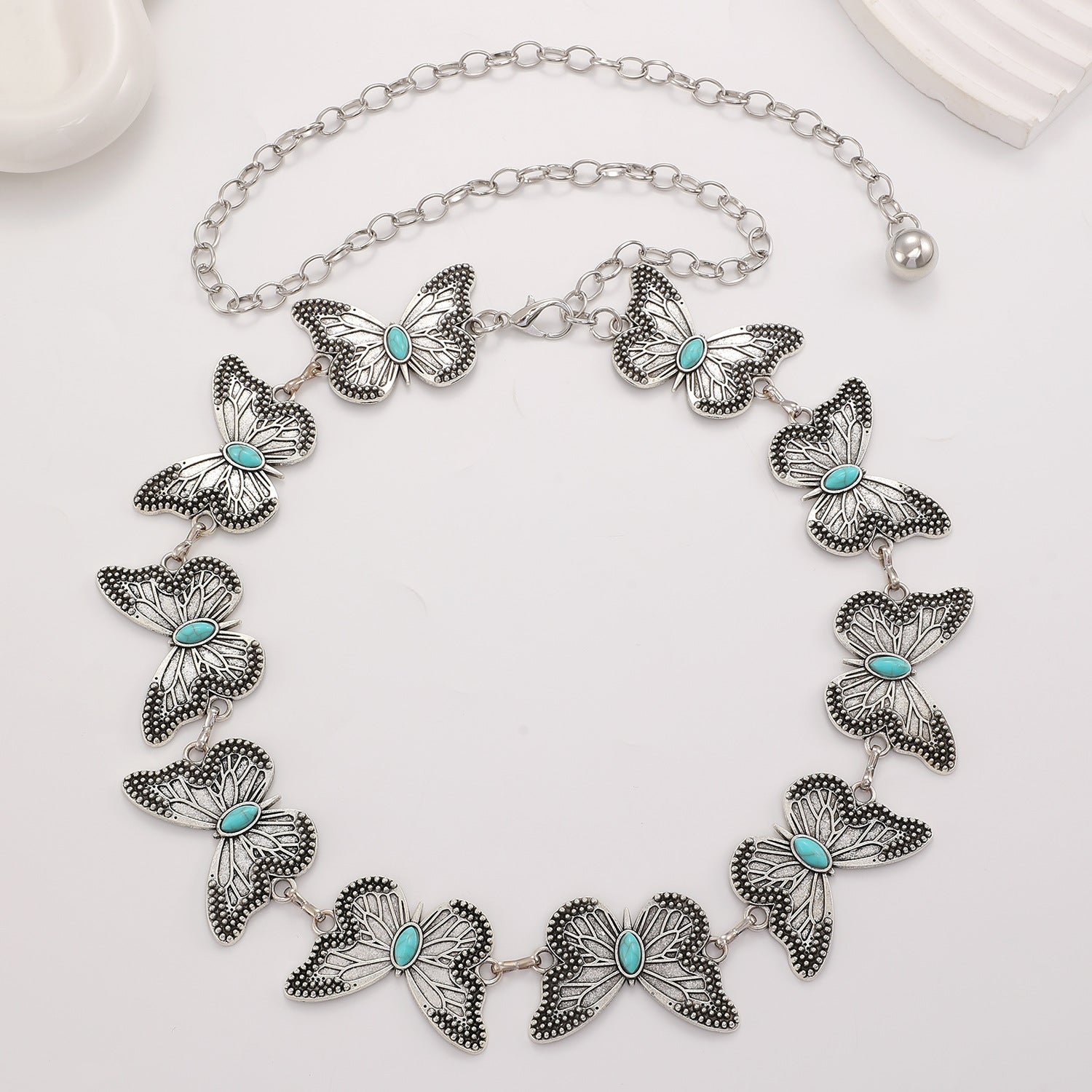 Waist chain women's decorative thin belt casualmatchingdress silver iron chain fashion skirt with tassels