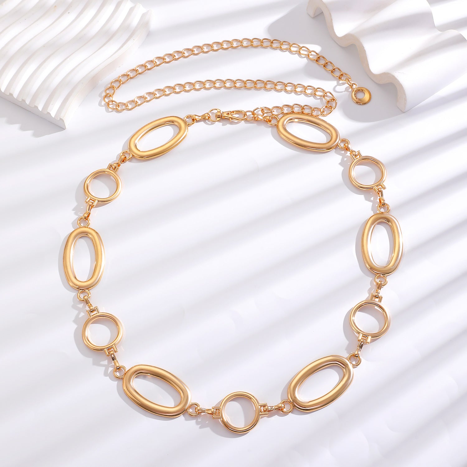 Waist chain women's decorative thin belt casualmatchingdress silver iron chain fashion skirt with tassels