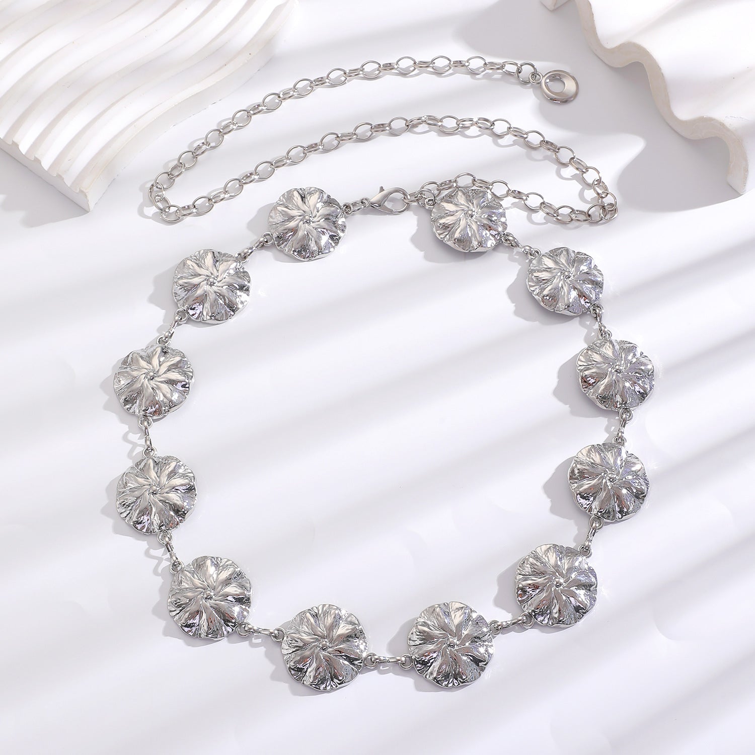 Waist chain women's decorative thin belt casualmatchingdress silver iron chain fashion skirt with tassels