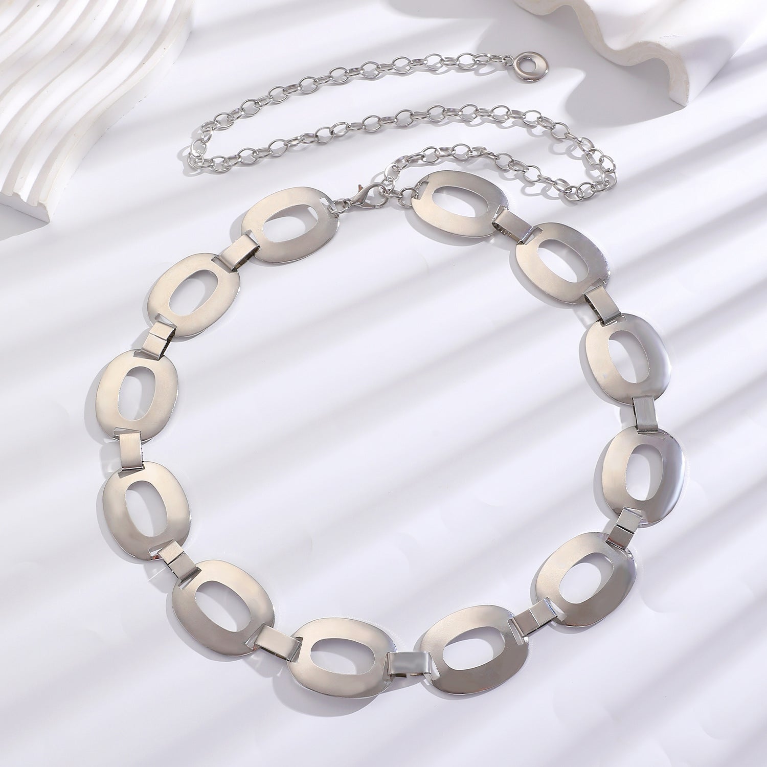 Waist chain women's decorative thin belt casualmatchingdress silver iron chain fashion skirt with tassels