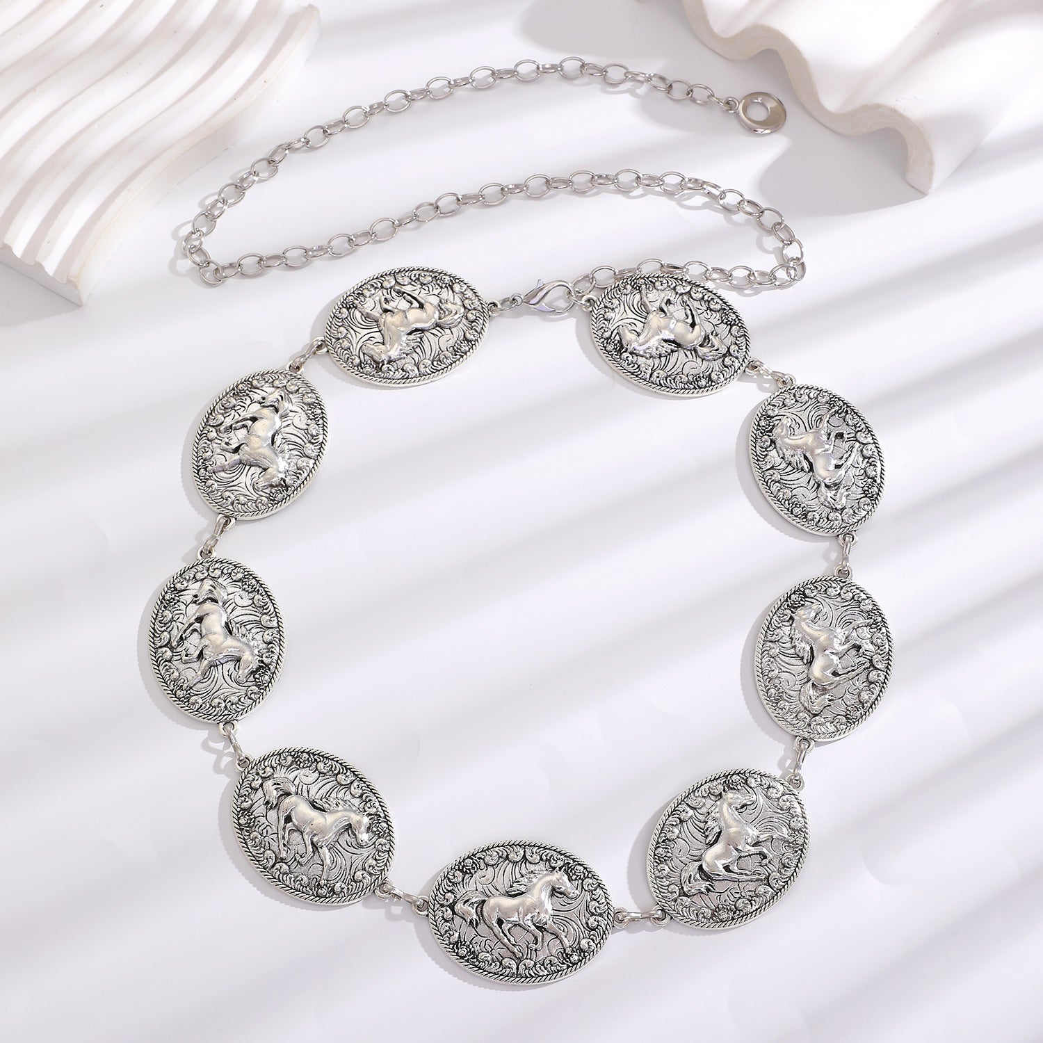 Waist chain women's decorative thin belt casualmatchingdress silver iron chain fashion skirt with tassels