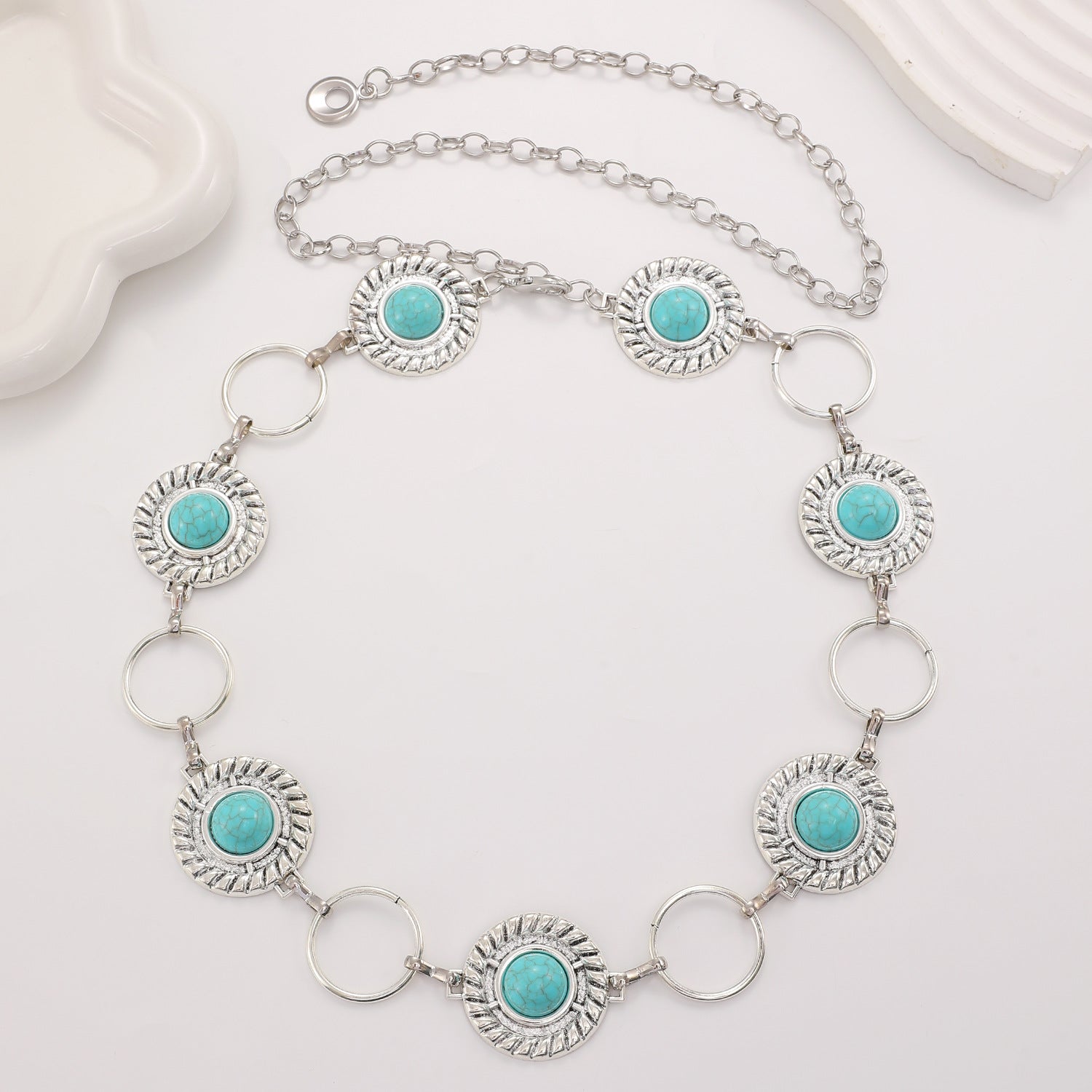 Waist chain women's decorative thin belt casualmatchingdress silver iron chain fashion skirt with tassels