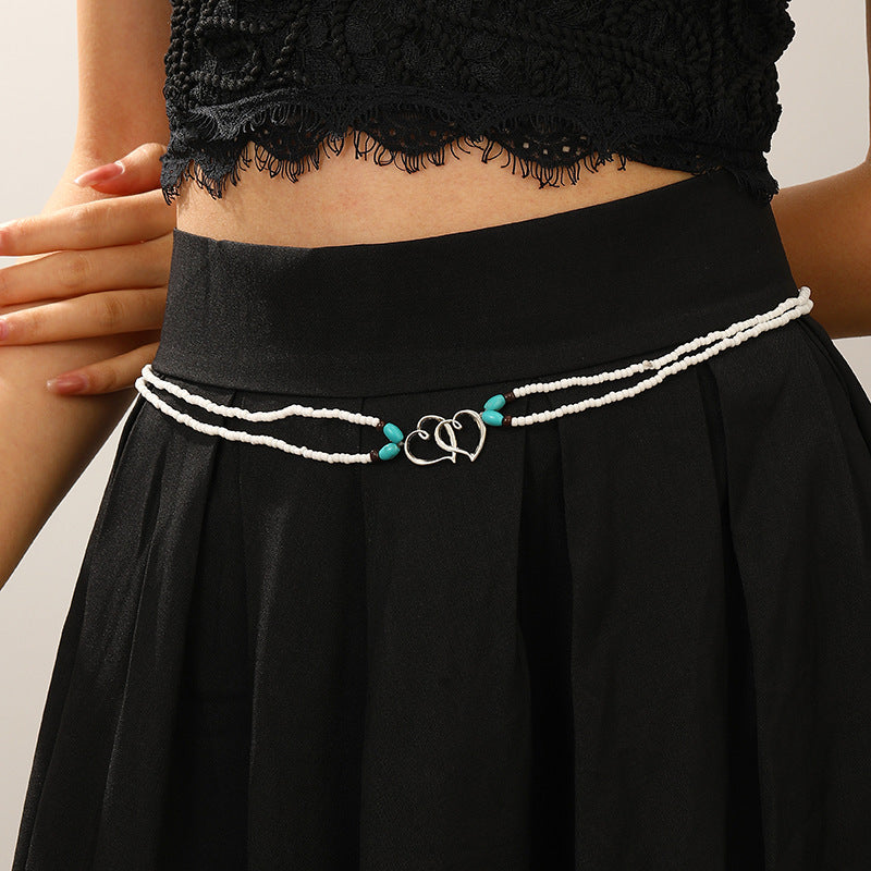 Waist chain women's decorative thin belt casualmatchingdress silver iron chain fashion skirt with tassels
